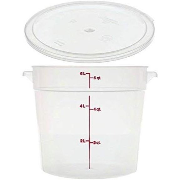 Cambro RFS6PP190 Camwear 6-Quart Round Food Storage Container with Lid
