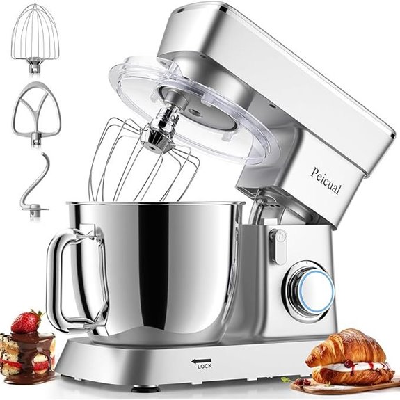 6QT Stand Mixer with Stainless Steel Bowl