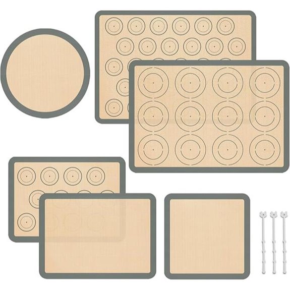 Silicone Baking Mat Set of 6 Non-Stick Reusable