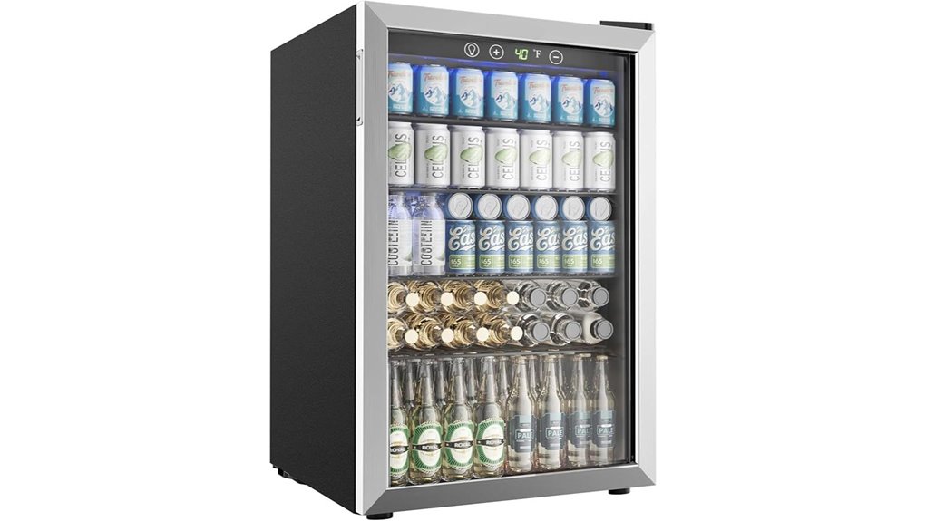 small glass door fridge