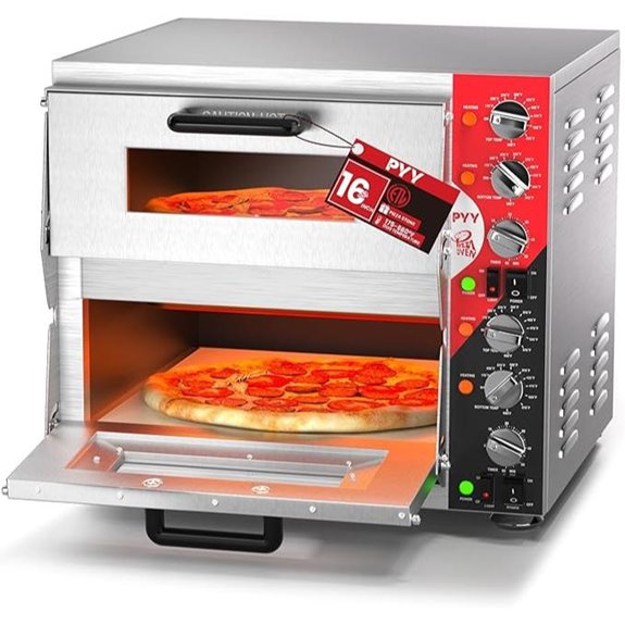 PYY 16-Inch Indoor Electric Pizza Oven with Timer