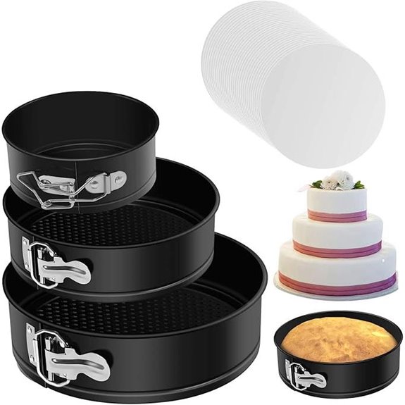 Massugar Springform Cake Pan Set with Parchment Liners