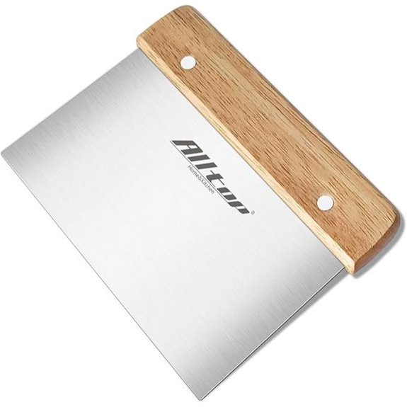 ALLTOP Stainless Steel Dough Cutter with Wooden Handle