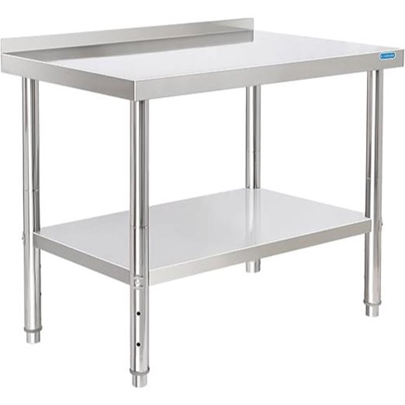 Stainless Steel Prep Table with Backsplash 24x36