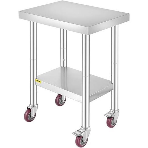 Mophorn Stainless Steel Work Table with Adjustable Shelf