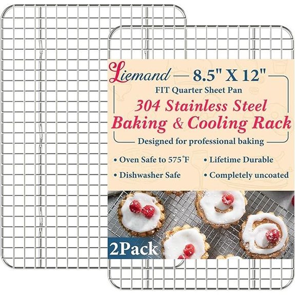Stainless Steel Cooling Racks for Baking (Set of 2)