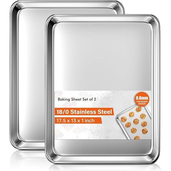 Baking Sheet Set of 2 Stainless Steel Cookie Sheets