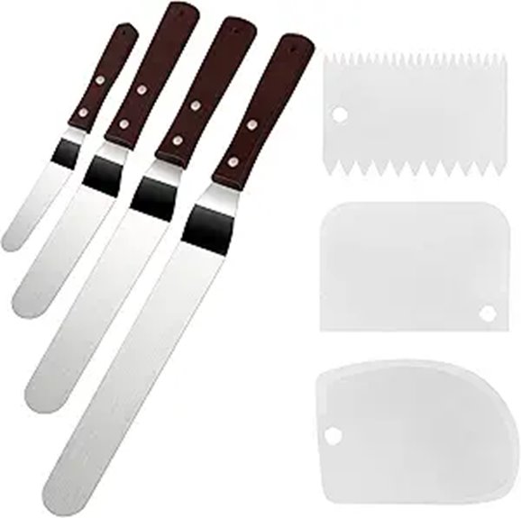4-Piece Offset Stainless Steel Cake Spatula Set