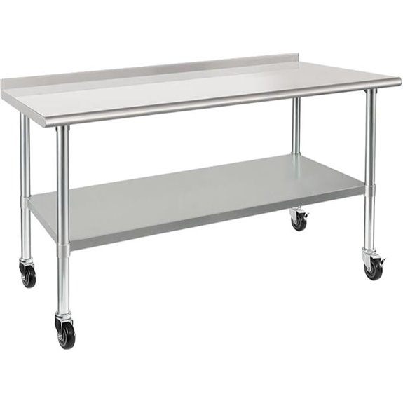 HARDURA Stainless Steel Prep Table with Casters