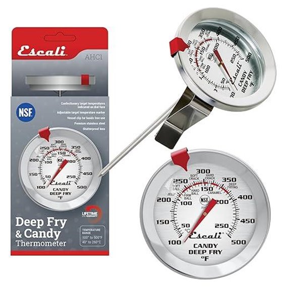 Escali AHC1 Stainless Steel Deep Fryer & Candy Thermometer
