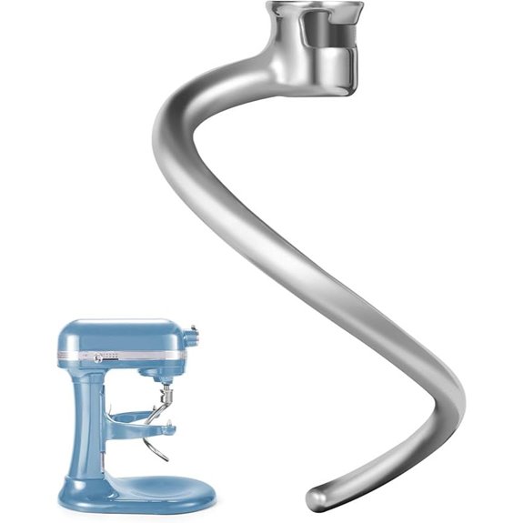 Stainless Steel Dough Hook for KitchenAid 7 QT Mixer