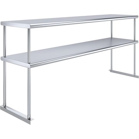AmGood Stainless Steel Double-Tier Work Table Shelf
