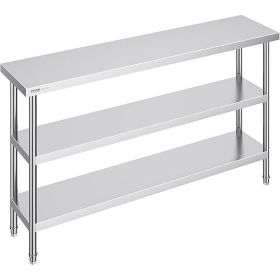 VEVOR Stainless Steel Food Prep Table with Shelves