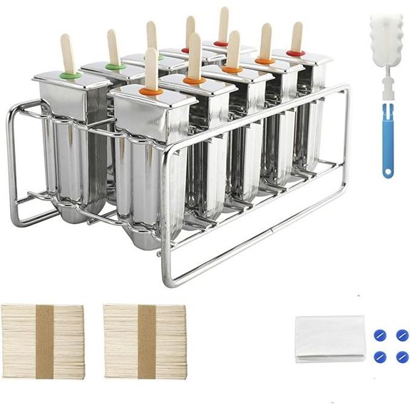 Stainless Steel Ice Pop Mold Kit with Accessories