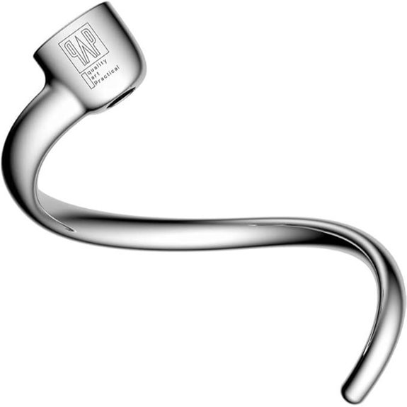 qAp Stainless Steel Spiral Dough Hook for KitchenAid Mixers