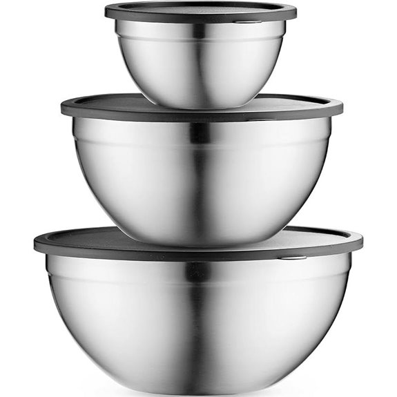 Stainless Steel Nesting Mixing Bowls with Airtight Lids