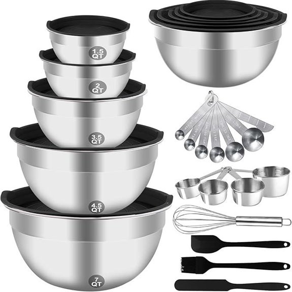 25PCS Stainless Steel Mixing Bowls & Measuring Set