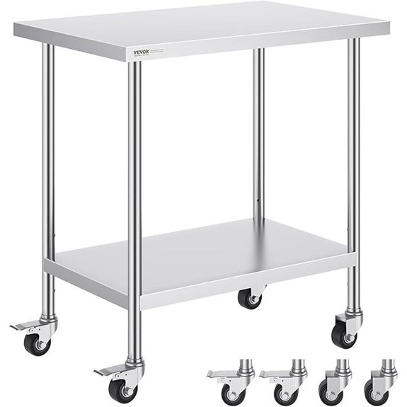 stainless steel mobile worktable