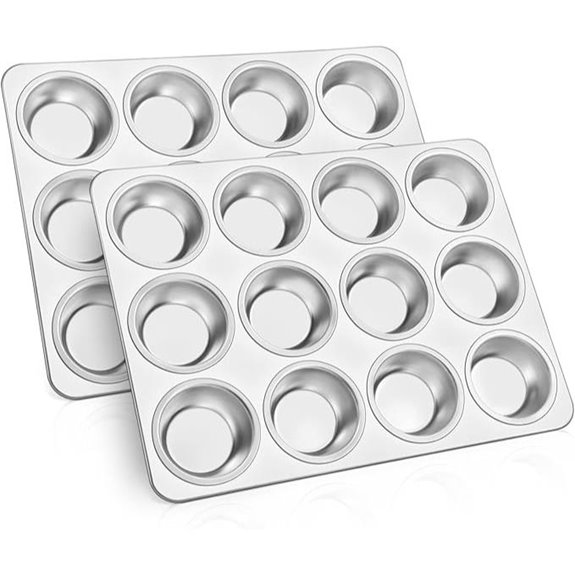 TeamFar 12-Cup Stainless Steel Muffin Pan Set