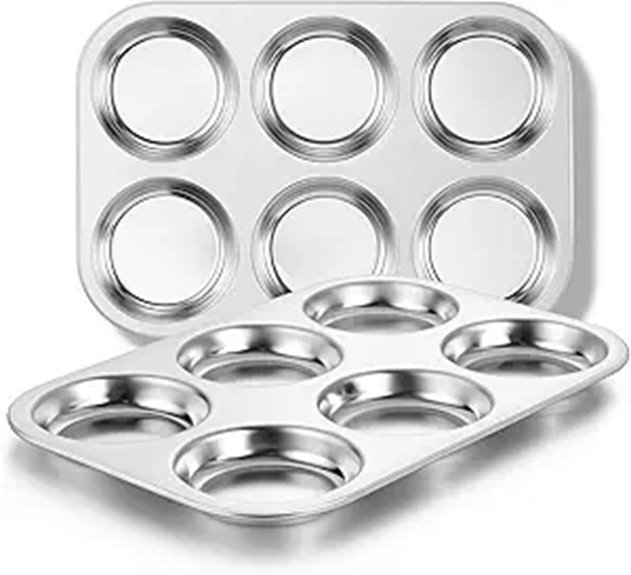 E-far Muffin Top Pan Set of 2 Stainless Steel