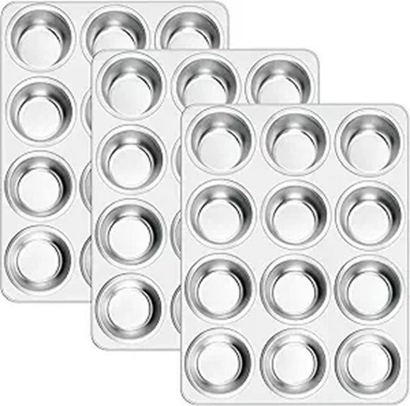 E-far 12-Cup Stainless Steel Muffin Pan Set