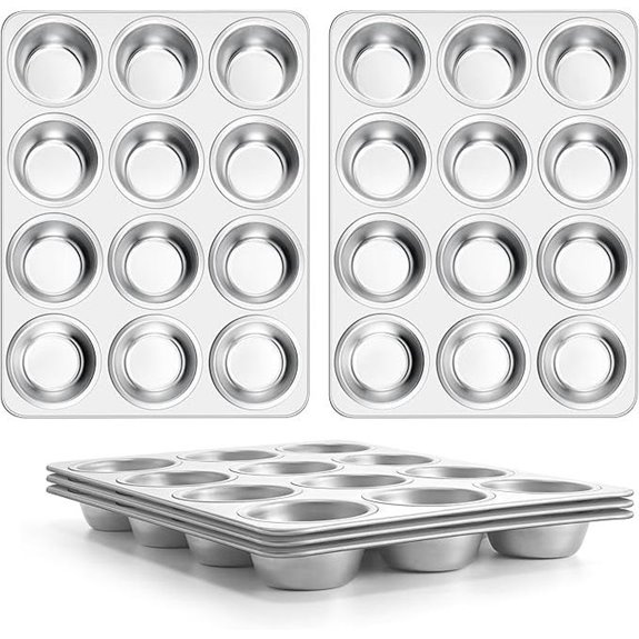 E-far Stainless Steel Muffin Pan Set of 5