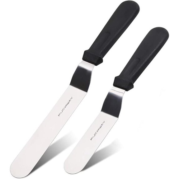 Angled Stainless Steel Offset Cake Spatula Set