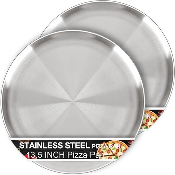 13½ Inch Non-Stick Stainless Steel Pizza Pans (Set of 2)