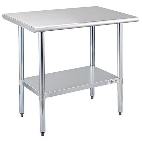 Profeeshaw Stainless Steel Prep Table with Undershelf
