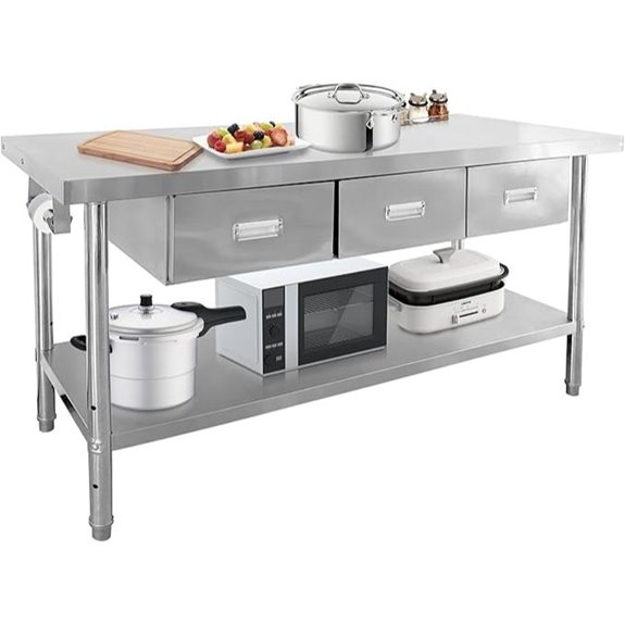 stainless steel prep table