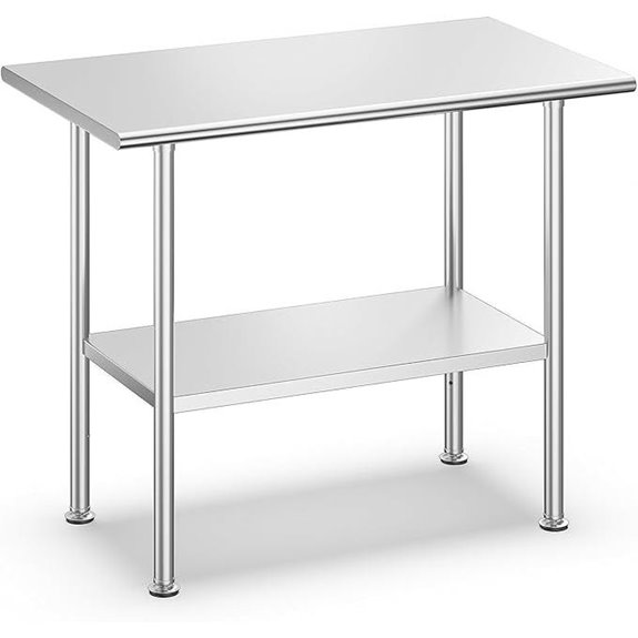 Stainless Steel Prep Table with Undershelf 24x36 Inch