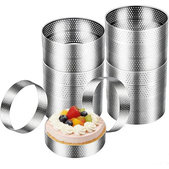 Perforated Stainless Steel Tart Rings 3.15 Inch (16 Pack)