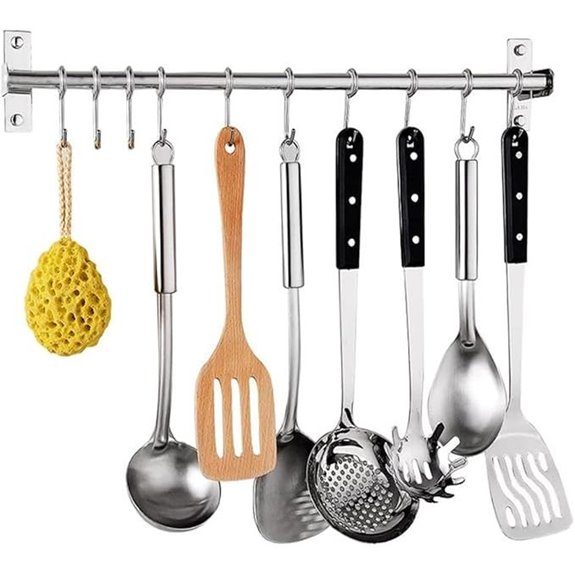 Stainless Steel Kitchen Hooks Wall Mount 10-Pack