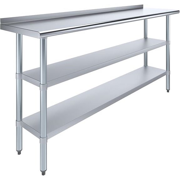 AmGood Stainless Steel Work Table with Backsplash