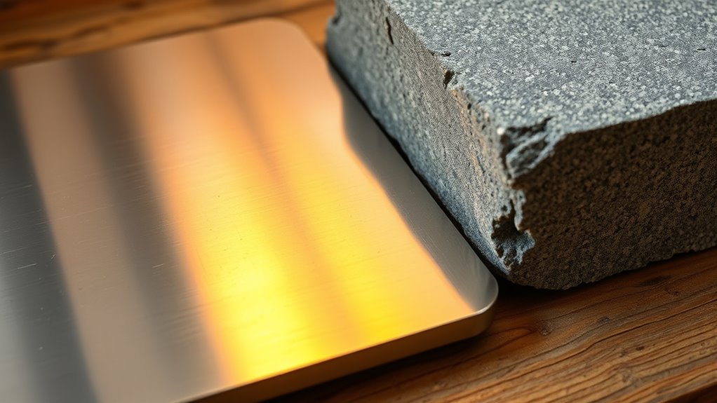 steel heats faster than stone