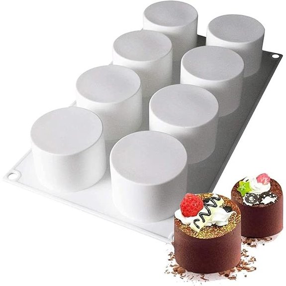 Tall Cylinder Silicone Baking Molds (8-Cavity)