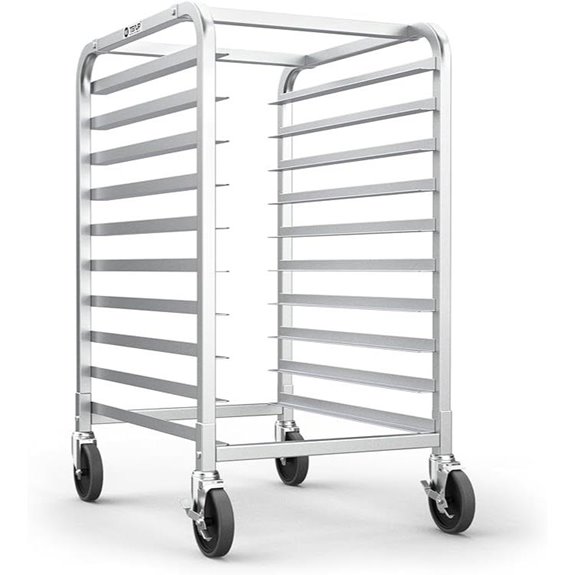 TenUp 10-Tier Aluminum Sheet Pan Rack with Wheels
