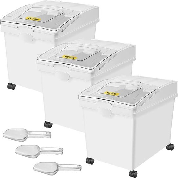 VEVOR 10.5-Gallon Ingredient Storage Bins (3-Pack)