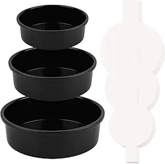 HUAKENER 3 Pack Round Cake Pans with Parchment Paper