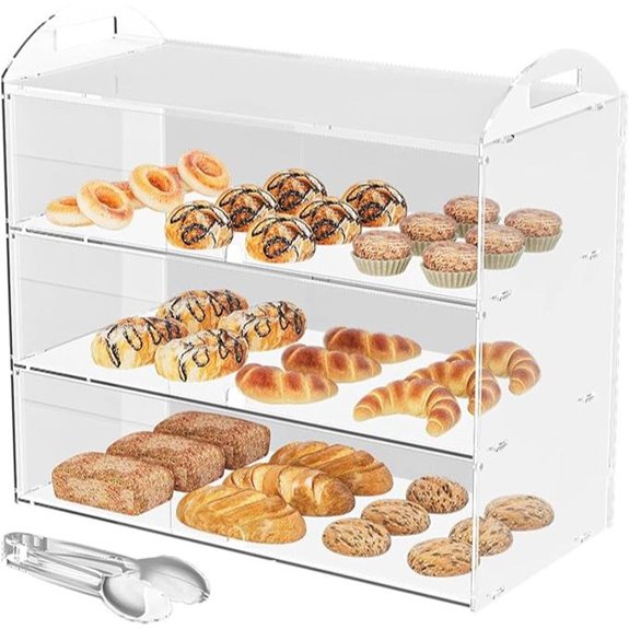 3-Tier Bakery Display Case with Handle
