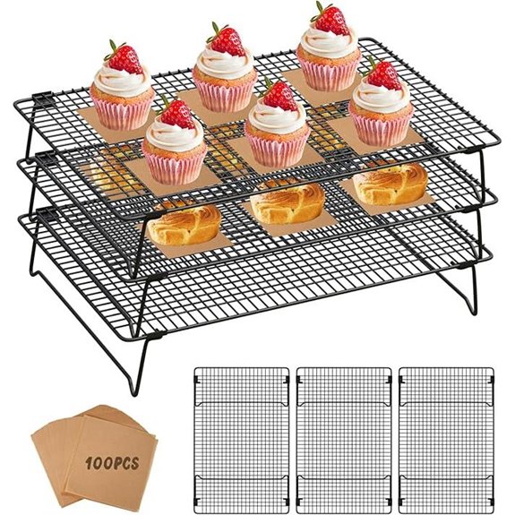 SHOUNAJIA 3-Tier Wire Cooling Racks 17x11 inches
