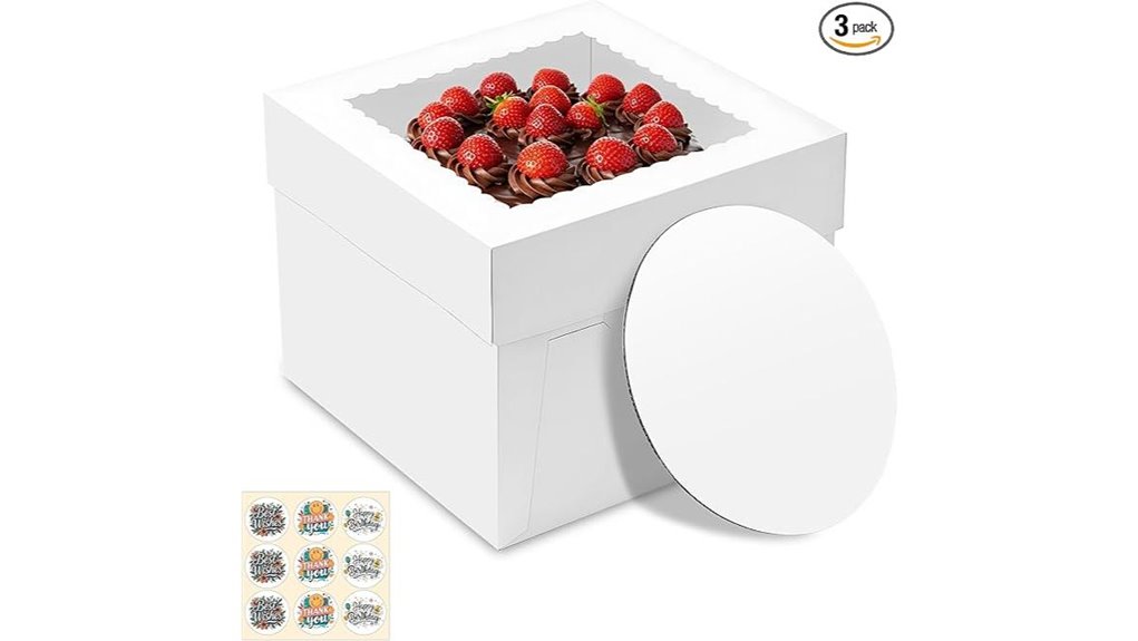 three window cake boxes