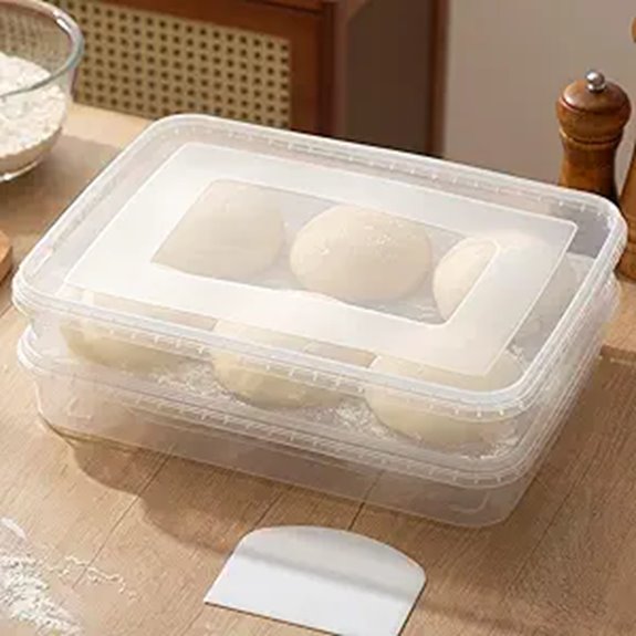 2-Pack Transparent Pizza Dough Proofing Containers