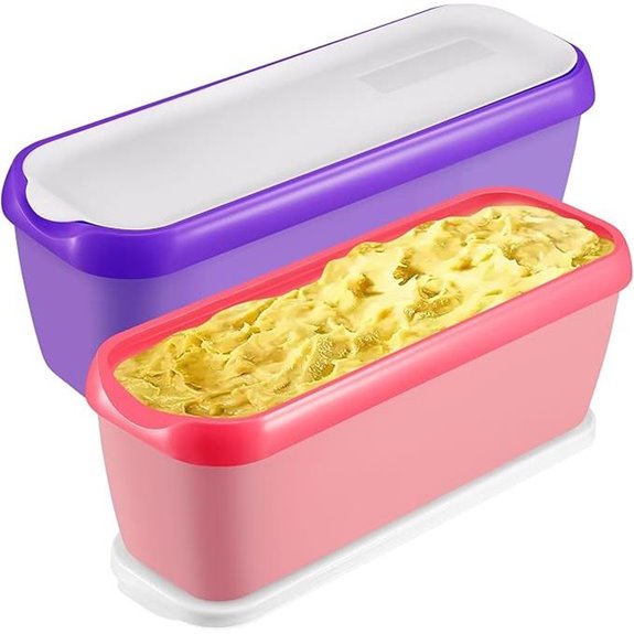 Ice Cream Containers Set of 2 1.5 Quart