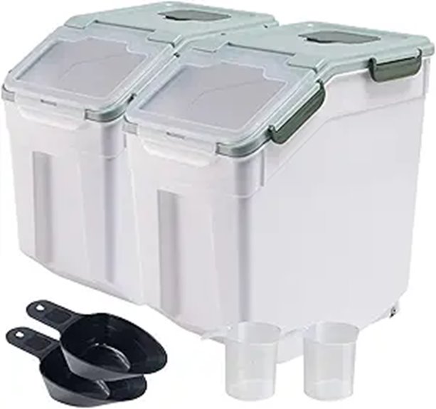2 Pack 50lb Airtight Flour Storage Containers