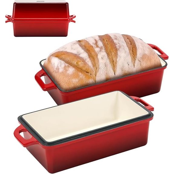 Enamel Cast Iron Bread Loaf Pan Set (2 Pieces)