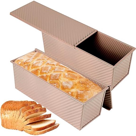2-Pack 2.2lb Gold Loaf Pans with Lid