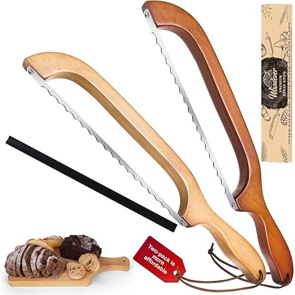 Woodever Bread Knife 2-Pack Serrated Sourdough Bread Cutter