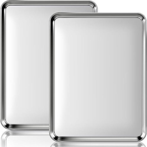 2 Pack Stainless Steel Cookie Sheets for Baking