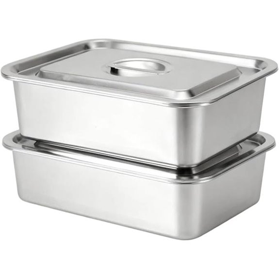 2-Pack 7.4QT Stainless Steel Lasagna Pans with Lids